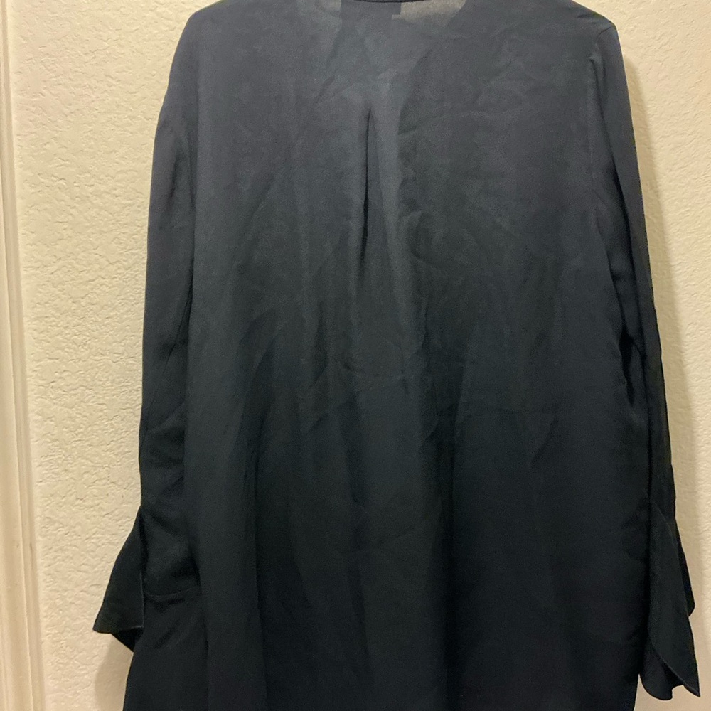 Lafayette 148 Izzie Embellished Silk Blouse with Bell Sleeves - XL - Picture 9 of 9